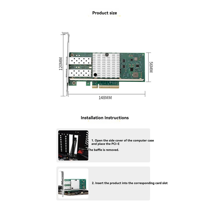 10Gb Sfp+ Pcie Network Card Dual Port - X520-DA1 10Gb SFP+ Dual Port Network