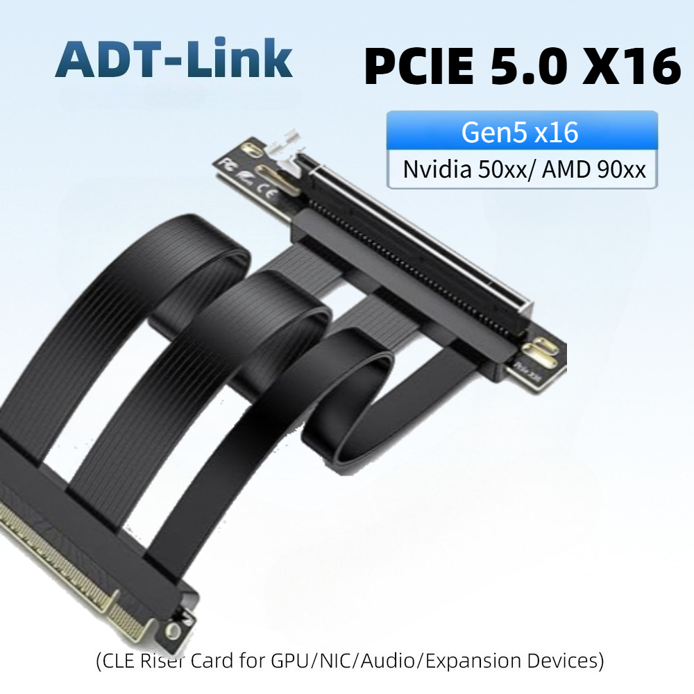 Pcie 4.0 X16 Riser Cable 90 Degree - PCIE 5.0 x16 Riser Cable, Perfect