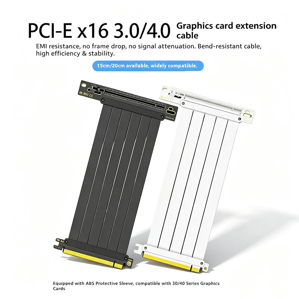 Pcie 4.0 X16 Riser Cable 90 Degree - PCI‑E 4.0/3.0 X16 GPU Riser Cable