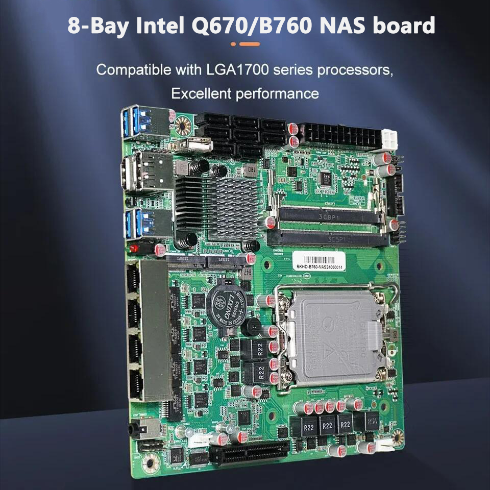 Lga 1700 Ddr5 Itx Motherboard - Topton Q670 B760 8-Bay NAS Motherboard
