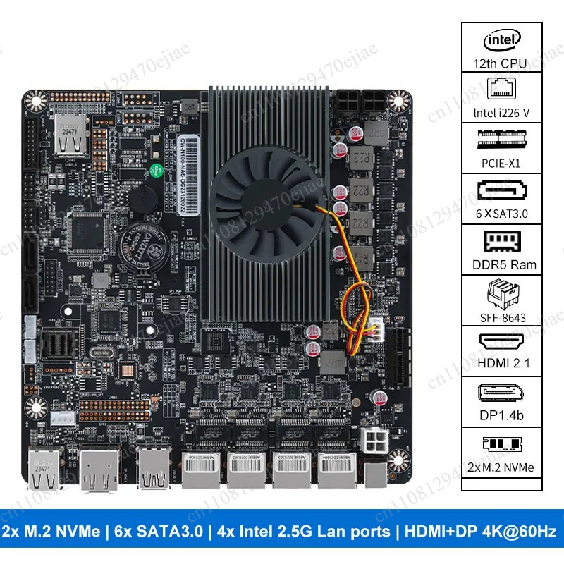 Nas Motherboard N100 6 Sata - N100 Mini ITX NAS Motherboard DDR5,