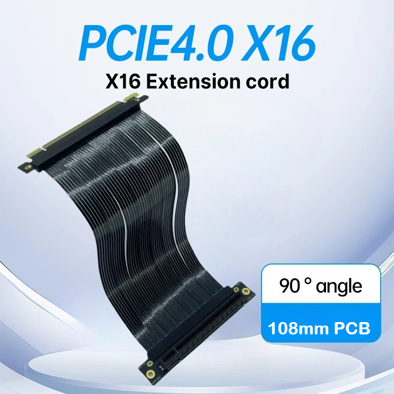 Pcie 4.0 X16 Riser Cable 90 Degree - PCI-E 4.0 X16 Graphics Card Shielded