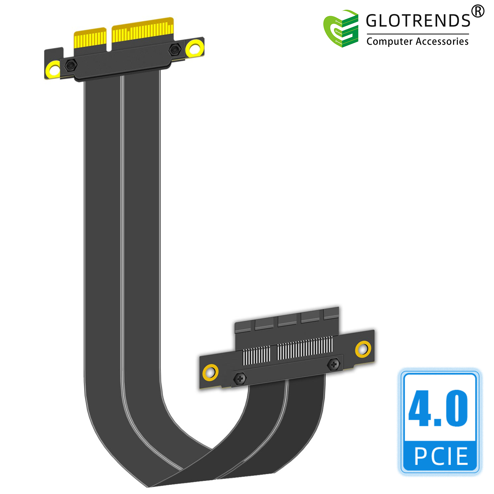 Pcie 4.0 X16 Riser Cable 90 Degree - PCIe 4.0 X4 Riser Cable, 180