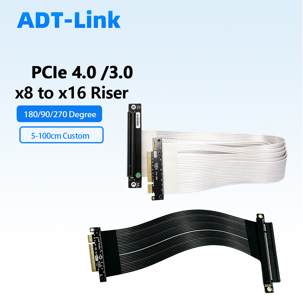 Pcie 4.0 X16 Riser Cable 90 Degree - ADT-Link PCIe 4.0 / 3.0 X8