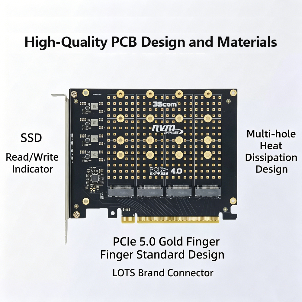 PCIe 4.0 X16 To 4 Port NVMe Ad - Quad M.2 Nvme Pcie Bifurcation Card recension och pris