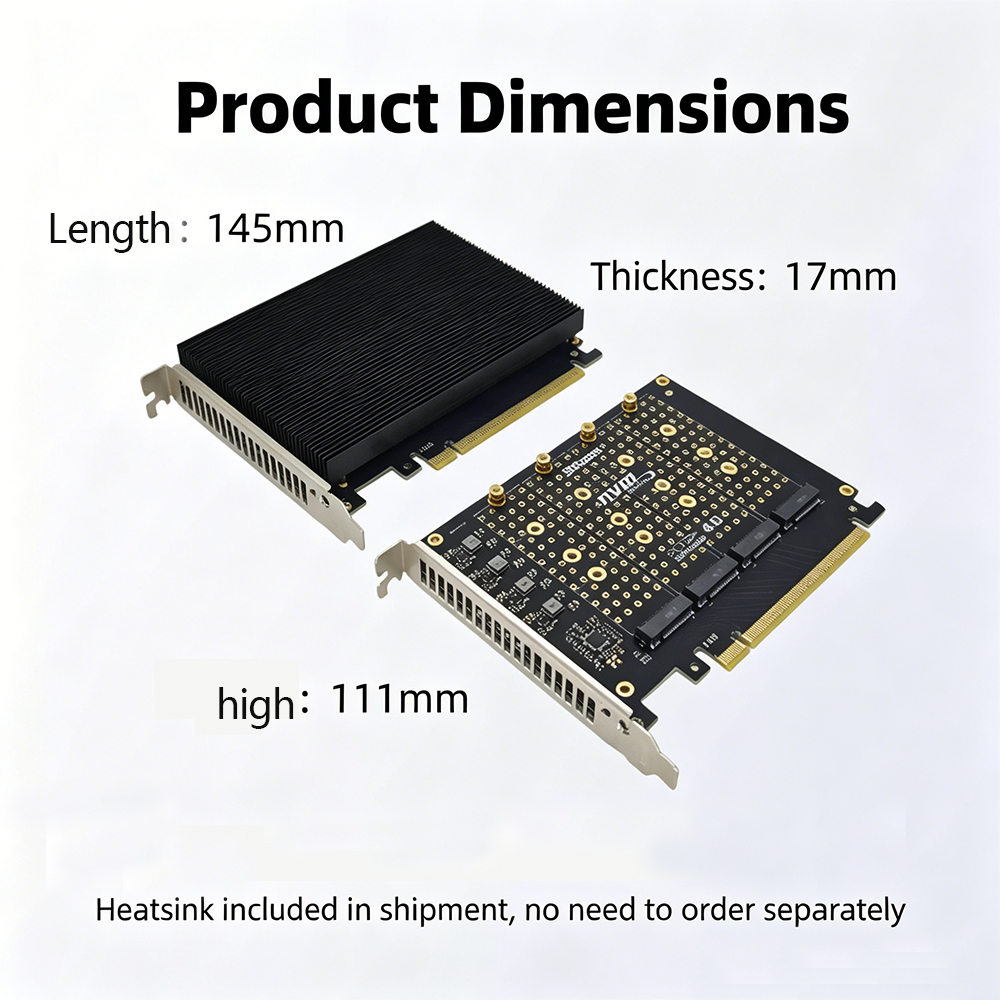 PCIe 4.0 X16 To 4 Port NVMe Ad - Quad M.2 Nvme Pcie Bifurcation Card recension och pris
