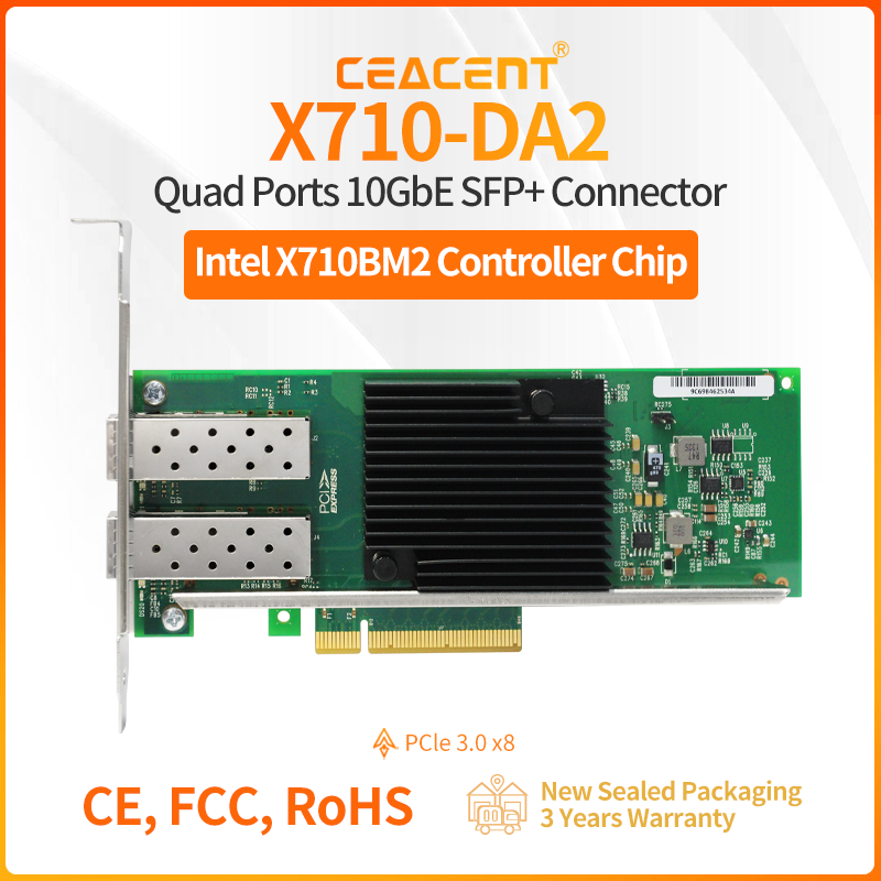X710-DA2 Intel X710-BM2 Chipse - 10Gb Sfp+ Pcie Network Card Dual Port recension och pris