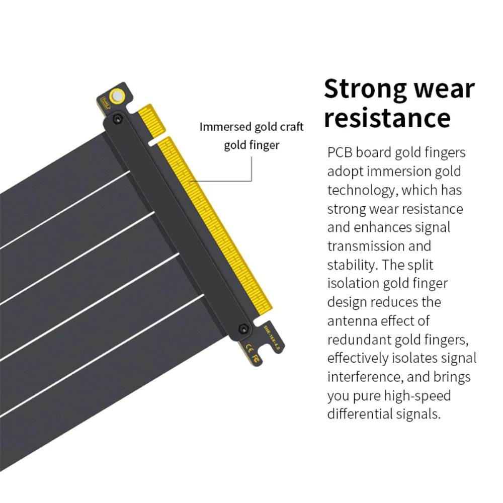 PCI‑E 4.0/3.0 X16 GPU Riser Ca - Pcie 4.0 X16 Riser Cable 90 Degree recension och pris