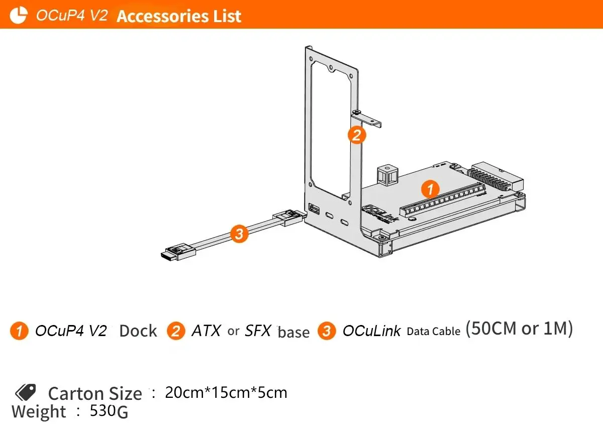 OCuP4V2 OCuLink GPU Dock w ReD - External Gpu Dock Pcie 4.0 Oculink recension och pris