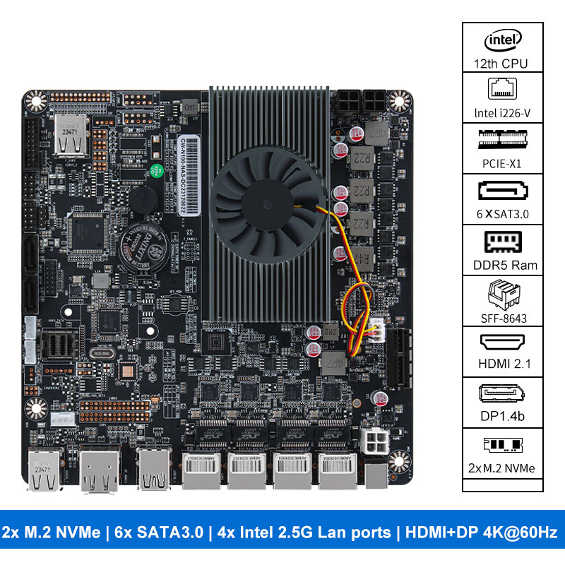 N100 Nas Motherboard 2xm.2 Nvm - Nas Motherboard N100 6 Sata recension och pris