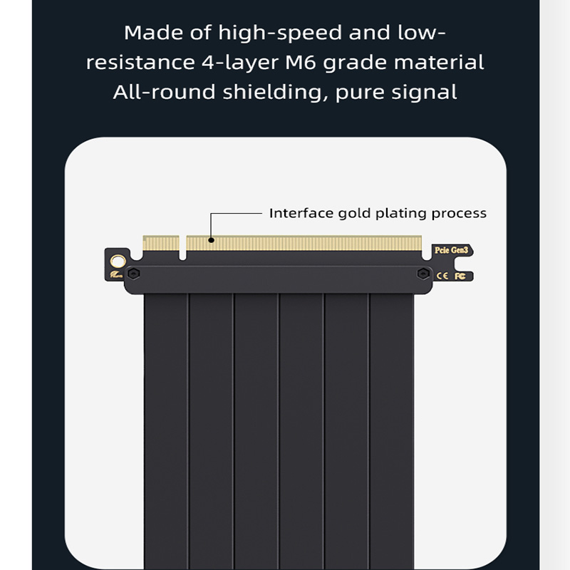 TEUCER Vertical GPU Mounting B - Pcie 4.0 X16 Riser Cable 90 Degree recension och pris