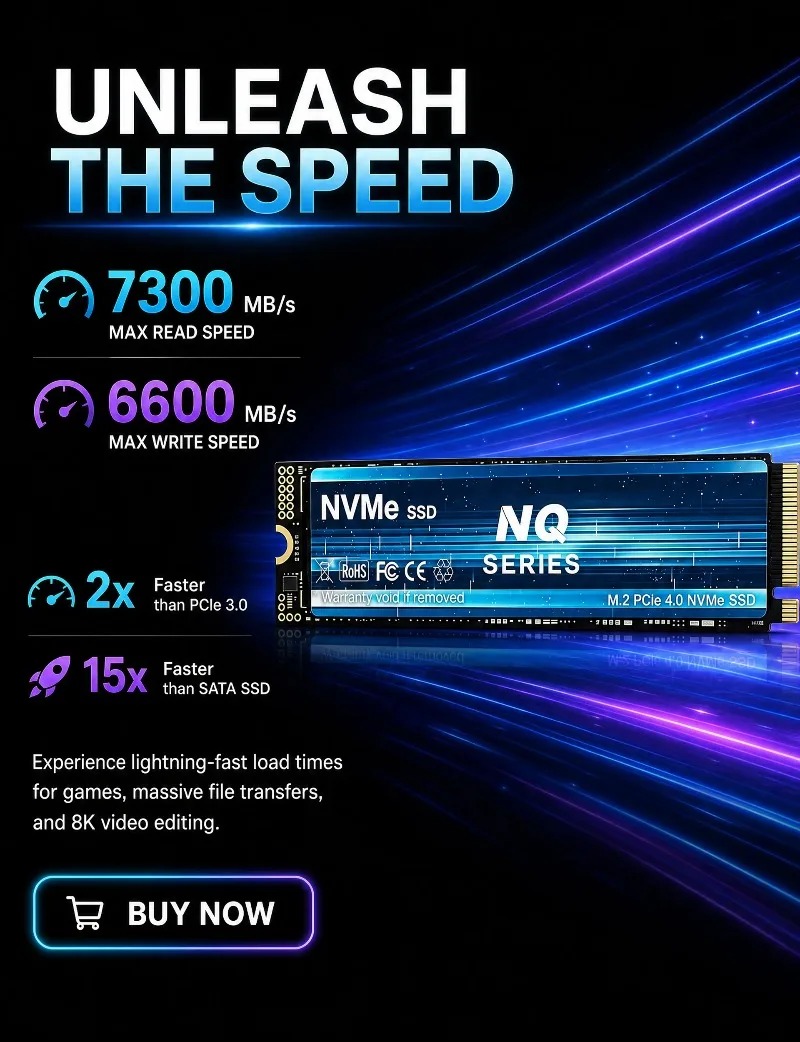 NQ 2TB 4TB SSD M.2 NVMe Intern - M.2 Nvme 4Tb Pcie 4.0 Ssd recension och pris