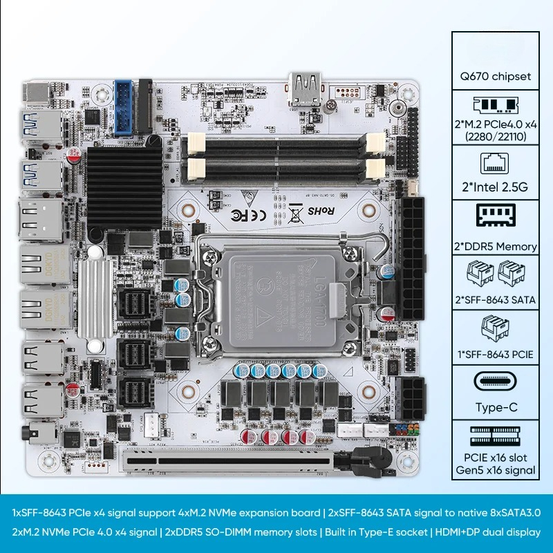 12/13/14th Gen Nas Motherboard - Lga 1700 Ddr5 Itx Motherboard recension och pris