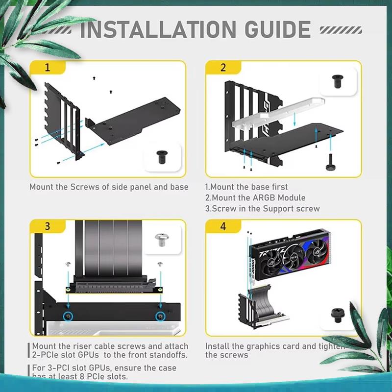 (NEW) Vertical GPU Mounting Br - Pcie 4.0 X16 Riser Cable 90 Degree recension och pris