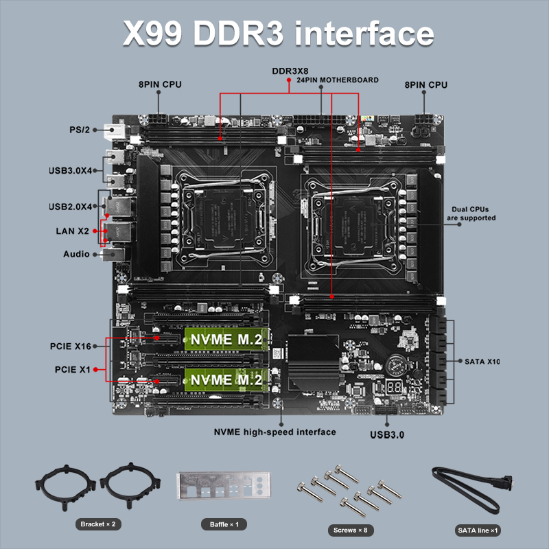X99 Dual-socket Cpu Motherboar - X99 Dual Cpu Motherboard Combo recension och pris